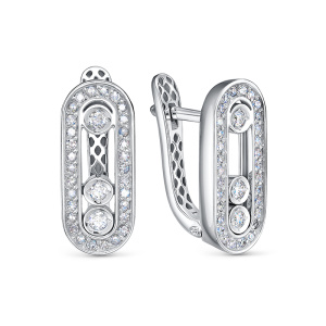 Серьги из белого золота с бриллиантами