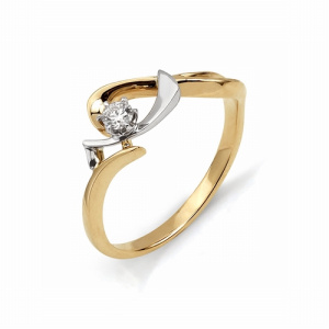 кольцо из комбинированного золота с бриллиантом